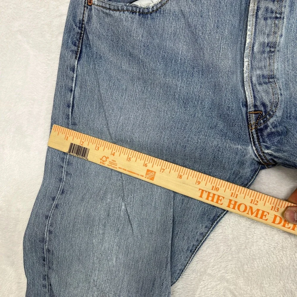 Levi's 501 Taper Jeans Blue Denim Mid Rise Classic Button Fly 34X30 -‎ Flaws